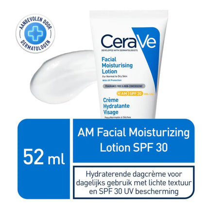 CeraVe Hydraterende Gezichtscrème SPF30 Dagcrème 52 ml
