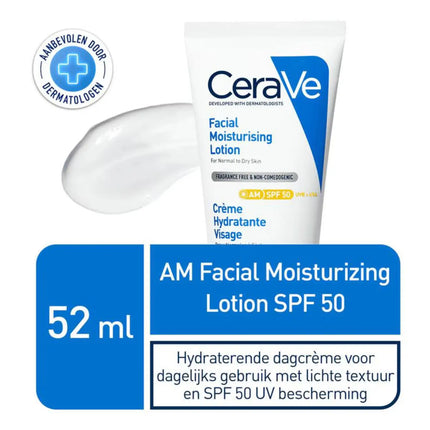 CeraVe Hydraterende Gezichtscrème SPF50 52 ml hydraterende dagcrème