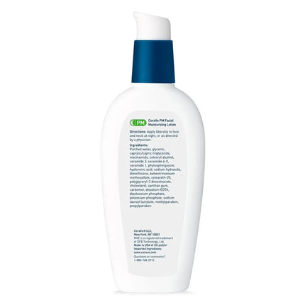CeraVe PM Facial Moisturizing Lotion 89 ml achterkant verpakking
