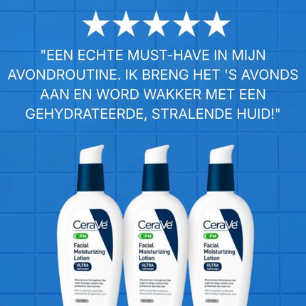 CeraVe PM Facial Moisturizing Lotion in avondroutine voor gehydrateerde huid