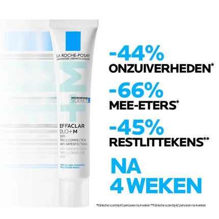 La Roche-Posay Effaclar Duo+M helpt onzuiverheden mee-eters en restplekjes verminderen