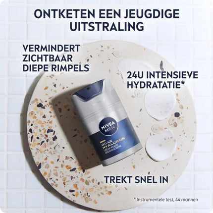 NIVEA MEN Anti-Age Hyaluron Gezichtscreme SPF 15 vermindert zichtbaar rimpels en hydrateert